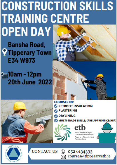 Tipperary ETB OPEN DAY - Construction/Retrofit Skills Training Centre